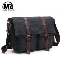 Waist Bags MARKROYAL Canvas Travel Bag Bolsa Men s Casual Outdoor Shoulder Leisure Work Crossbody Briefcase Drop 231006