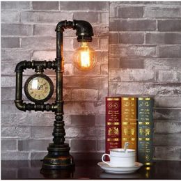 Table Lamps Retro Vintage Industrial Water Tube Light Creative Restaurant Study Bedroom Decoration