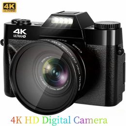 Camcorders 4K Digital Po Camera WIFI Cam Professional Camcorder Wide Angle 16X Digit Zoom 48MP Pography 3 Inch Flip Screen Recorder 231006