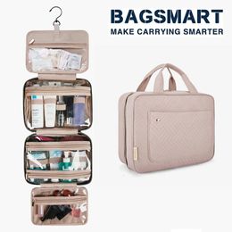 Cosmetic Bags Cases BAGSMART Travel Organizer Hanging Toiletry Bag Men Bathroom Large Portable Storage Box Waterproof Cosmetic Case For Makeup Women 231006