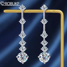 Ear Cuff Earrings For Women D Colour Full Diamond With Certificate Engagement Gift Drop Earring S925 Silver Jewellery 231005