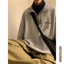 Men's Sweaters Men Harajuku Fashion Sweatshirt Korean Mens Designer Clothes Hip Hop Knitted Y2k Basic Pullovers Zipper Tops Streetwear