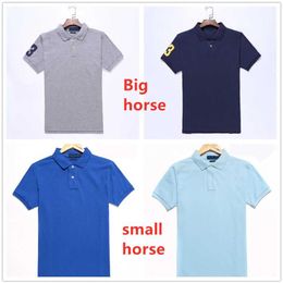 mens polos T-Shirts Top Tee Short sleeve multiple colour Embroidery Big or small horse Hommes Classic business casual257T