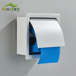 Toilet Paper Holders Hownifety White Toilet Paper Holders Stainless Steel Screws Wall Mount Bathroom Roll Paper Box Chrome Colour Hold 230927