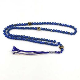 tasbih prayer beads 99 Blue stone Inside Natural shell Handmade Turkey tassel Muslim Misbaha Rosary beads Islamic Eid gift F1211301F