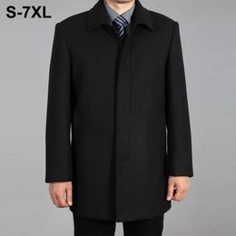 Men's Wool Blends 2023 Men Winter Jacket Autumn Wool Coat High Quality Woollen Jacket Male Pea Coat Overcoat Men Winter Long Coat Plus Size 7XL 231005