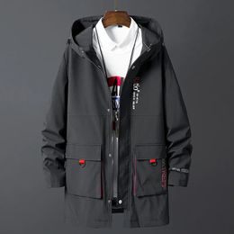 Men s Trench Coats Korea Fashion Oversize 7XL 8XL 2023 Casual Black Windbreaker Jackets Long Coat For Spring Autumn Winter Clothes 231005