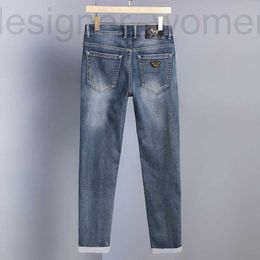 Men's Jeans Designer designer 2023 Spring/Summer New Embroidery High Quality Big Cow Slim Fit Straight Sleeve Elastic Long Pants AJ OQ4V FOVM