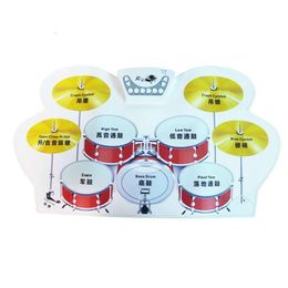 9-sided Hand USB Midi Roll Up Digital Electronic Shelf Full Electric Drum Kit Set Musical Instruments Without Speaker Children's Beginner Drums Practice Hot