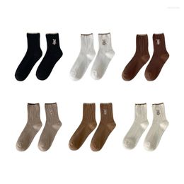 Women Socks 2023 Fashion Cotton Breathable Japanese Style Embroidery Casual Girls Sweet 10CF