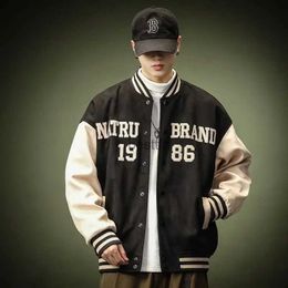 Jaquetas masculinas homens carta bordado varsity jaquetas americana oversized streetwear outono vintage jaqueta de beisebol casaco hip hop harajuku collegel231006