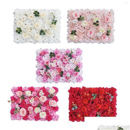 Decorative Flowers Wreaths Artificial Flower Wall Panel Arrangements Floral Mat Background For Event Outdoor Party Decoration Drop Del Dhwqu