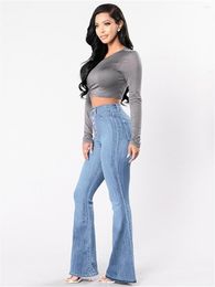 Women's Jeans High Waist Flare For Women Spring Summer 2024 Skinny Bell Bottom Jean Pants Woman Button Lady Sexy Push Up Denim Trousers