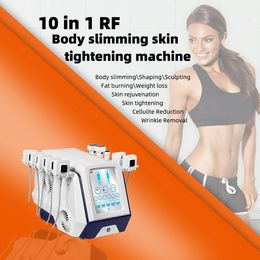 Advanced Portable RF Body Slimming Machine Whole Body Cellulite Bursting Curve Shaping Abs Firming Muscle Built Equipment with 10 RF Handles