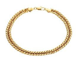 Anklets Wide 7mm Cuban Link Chain Gold Colour Anklet Thick 9 10 11 Inches Ankle Bracelet For Women Men Waterproof296B9828448