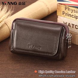 Waist Bags Men's Waist Bags Genuine Leather Men's Belt Bag Fanny Pack Male Waist Pack Money Belt Hip Bag Man Belts Pouch Bags 231006