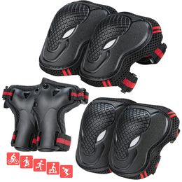 Elbow Knee Pads 6pcs Wrist Guards Protective Equipment Set Safety Protection for Skateboard Cycling Riding For Adults 231005