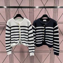 Women's Sweaters Designer cardigan womens sweater polo shirt button shirt classic navy stripe fashion regular casual long sleeve knit jacket sweater 1QS8
