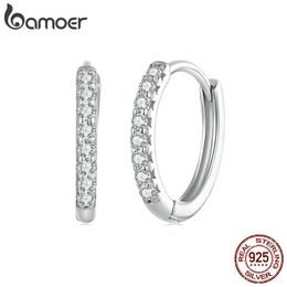 Hoop Huggie Classic Earrings Certificated Lab Diamond Ear Buckles for Women 925 Sterling Silver Fine Jewellery Gift 231005