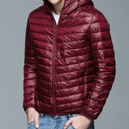 Men's Down Parkas Men Down Jackets Autumn Winter Ultralight Jacket White Duck Down Coat Male Winter Casual Down Jackets Coats Warm Parka 3XL 4XL 231005