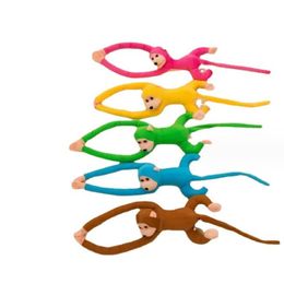 Monkey Plush Toys Infant Candy Colour Long Arm Tail Monkey Dolls Toddlers cartoon companion toy Kids party Favour decor
