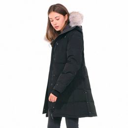 Зимняя канадская женская парка на толстом теплом меху со съемным пуховиком с капюшоном, женское тонкое пальто высокого качества Doudoune m5T0 #