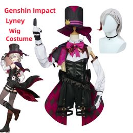 Game Genshin Impact Lyney Cosplay Costume Halloween Carnival Party Clothes Animecosplay