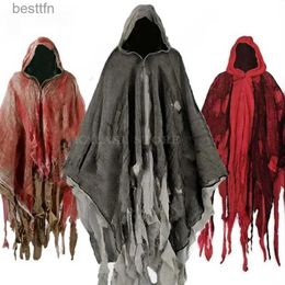 Theme Costume Unisex Halloween Ghost Dementors Cosplay Come Gothic Horror Zombie Tattered Hooded Capes Day Of The Dead Party Props CloaksL231007