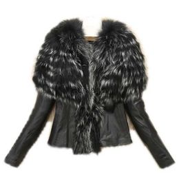 Women's Fur Faux Fur 2022 Faux Fur Coat Jacket Womens Winter PU Leather Fur Coats Fe Slim Short Fluffy Overcoat Hairy Outerwear noble jackets newL231007