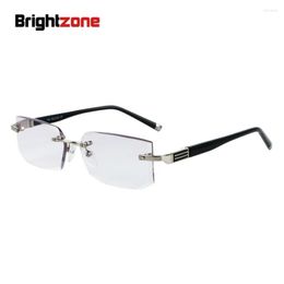 Sunglasses Rimless Reading Glasses Resin Lens Men Black Comfortable Ultra Light Eyewear For Reader 1.0 1.5 2.0 2.5 3.0 3.5 4.0