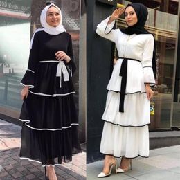 Casual Dresses Plus Size Abaya Turkey Evening African For Women Muslim Dress Flare Sleeve Femme Islam Robe Vestidos Tiered274O