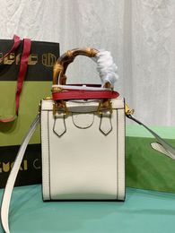 2023 Designer Mini Bamboo Bag Luxury Diana Handbag High Quality Genuine Leather Women's Handbag 739079 Women's Mobile Bag