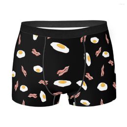 Underpants Food Pattern Fried Egg And Bacon Breakfast Homme Panties Man Underwear Sexy Shorts Boxer Briefs