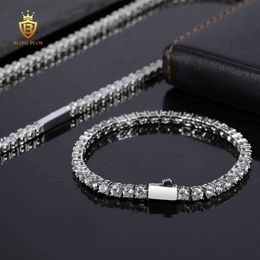 Fashion Jewellery Hiphop Chain Aaaaa+ Cz Diamond 3mm 4mm 5mm 6mm Spring Buckle Tennis Chain