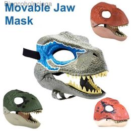 Theme Costume Halloween Dinosaur Mask Play Props Jurassic World Raptor Dinosaur Mask Halloween Cosplay Come for Kids Festival Carnival GiftL231008