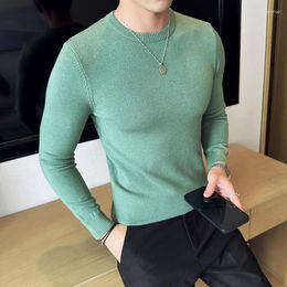 Men's Sweaters Men High Quality Crew-neck Sweater Knit Pullover Korean Version Of Fashion Simple Slim-fit Knitted Bottoms Casual