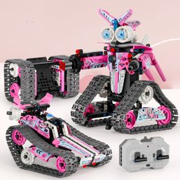 Robot Transform RC/Elektroauto Roboter Zerstörer Modellbausatz Baublock 3IN1 Android Auto Figur Transformer Roboter Multifunktions-Vakuumroboter Enfant Weihnachtsgeschenk