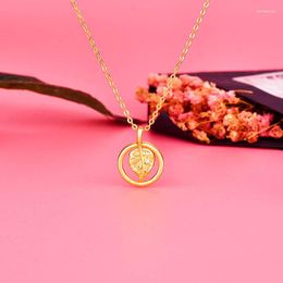 Pendants KOFSAC Simple Temperament Gold One Leaf Know Autumn Pendant Necklaces For Women Clavicle Chain Jewellery Lady Valentine's Day Gift