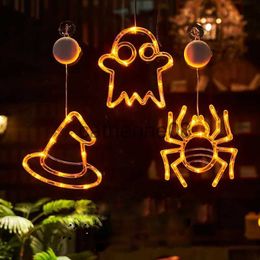 Other Event Party Supplies LED Halloween Lights Suction Cups Lamps Ghosts Spiders Bats Pumpkins Decor Creative Window Store Hanging Lights x1009