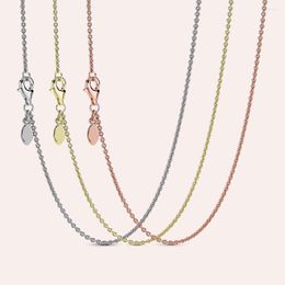 Chains 925 Sterling Silver Necklace Rose Gold Classic Lobster Clasp Chain Suitable For Women DIY With Decoration