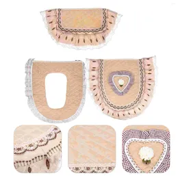 Toilet Seat Covers Simple Cushion Circle Lid Fuzzy Cover Dust Comfortable Pad Lace Washable Portable Travel Macrame Kits