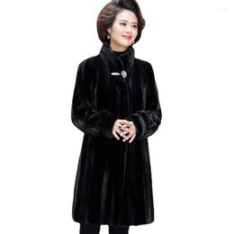 Women's Fur ZXRYXGS Sales Promotion Mid Length Faux Coat Fashion Elegant Jackets 2023 Autumn Winter Clothing Women Coats Black White