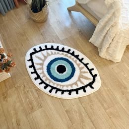 Dywany biały dywanika do kąpieli dywanowej mata kuchenna Absorbent chłonny kępki w łazience kudłaty dywan podłogowy w kształcie oka w kształcie oka w kształcie oka w kształcie oka