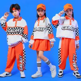 Clothing Sets Kids Streetwear Fashion Hip Hop Dance Clothing Boys Girls Sport Long Sleeve T-shirt Pant Sets Children Tee Skirt Tracksuits 231006