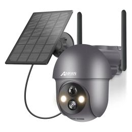 ANRAN 2K 3MP Solar Battery PTZ Camera 360° Rotation Security Surveillance Camera Outdoor Wireless Humanoid Detection Siren Alarm