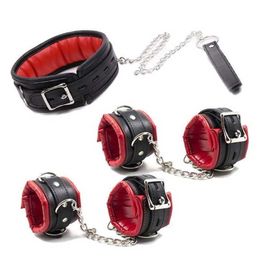 nxy sex toys men Bdsm New Adjustable Pu Leather Handcuffs Neck Collars,soft Padded Hand Cuffs Ankle Cuffs,cosplay Costumes Adults Sex Toy