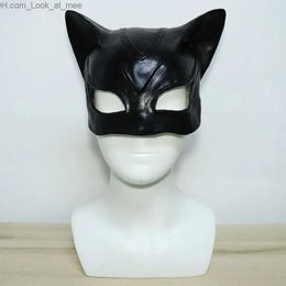 Party Masks Sexy Cat Woman Selina Kyle Latex Mask Superhero Movie Cosplay Costume Halloween Party Masks Q231007