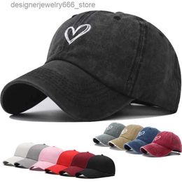 Ball Caps New Vintage Cowboy Baseball Cap Spring Summer cotton Love Embroidered Hat Fashion Simple Men Women Outdoors Travel Sunshade Caps Q231009