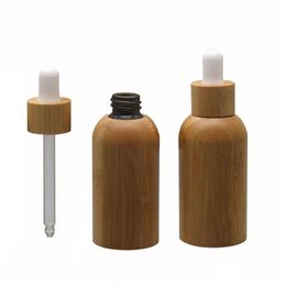 50ml Natural Bamboo Empty Cosmetic Essential Oil Bottle, Professional Dropper Bottle with Glass Pipette, Makeup Containers F1471 Wexna