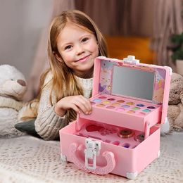 Игрушки на Хэллоуин, детский набор для макияжа, губная помада, ролевые игры с косметикой, развивающая игрушка принцессы для девочек, чемодан в подарок 231007